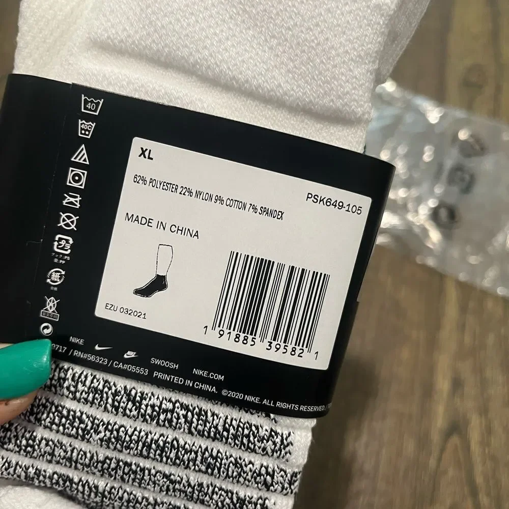 NWT Nike Mens Swoosh NBA Authentic Team Issued Ankle Socks White Green Size XL